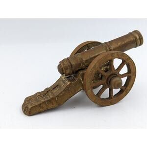 Vintage Brass Cannon Mini Army War Cannon Figure by Fritz Brass Korea 4"